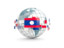 Laos. Globe with line of flags. Download icon.