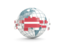 Latvia. Globe with line of flags. Download icon.