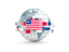 Liberia. Globe with line of flags. Download icon.