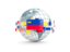 Liechtenstein. Globe with line of flags. Download icon.