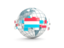 Luxembourg. Globe with line of flags. Download icon.