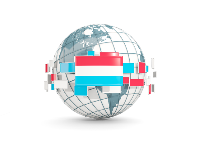 Globe with line of flags. Download flag icon of Luxembourg at PNG format