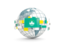 Macao. Globe with line of flags. Download icon.