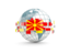 Macedonia. Globe with line of flags. Download icon.