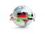 Malawi. Globe with line of flags. Download icon.