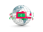 Maldives. Globe with line of flags. Download icon.