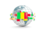 Mali. Globe with line of flags. Download icon.