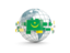 Mauritania. Globe with line of flags. Download icon.