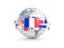 Mayotte. Globe with line of flags. Download icon.