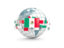 Mexico. Globe with line of flags. Download icon.