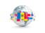 Moldova. Globe with line of flags. Download icon.