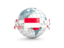 Monaco. Globe with line of flags. Download icon.