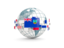 Montserrat. Globe with line of flags. Download icon.