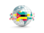 Mozambique. Globe with line of flags. Download icon.