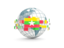 Myanmar. Globe with line of flags. Download icon.