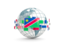 Namibia. Globe with line of flags. Download icon.