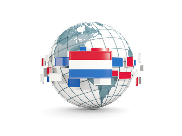 Globe with line of flags. Download flag icon of Netherlands at PNG format