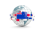 New Zealand. Globe with line of flags. Download icon.