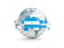 Nicaragua. Globe with line of flags. Download icon.