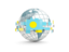 Palau. Globe with line of flags. Download icon.