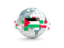 Palestinian territories. Globe with line of flags. Download icon.