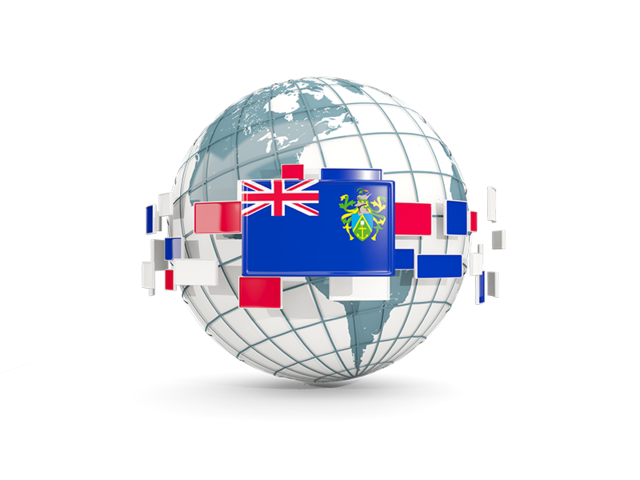 Globe with line of flags. Download flag icon of Pitcairn Islands at PNG format