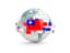 Taiwan. Globe with line of flags. Download icon.