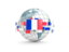 Reunion. Globe with line of flags. Download icon.