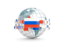Russia. Globe with line of flags. Download icon.