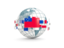 Samoa. Globe with line of flags. Download icon.