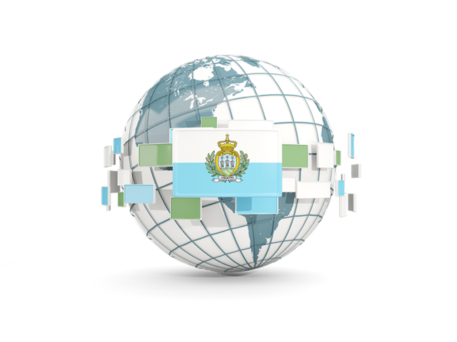 Globe with line of flags. Download flag icon of San Marino at PNG format