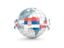 Serbia. Globe with line of flags. Download icon.