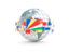 Seychelles. Globe with line of flags. Download icon.