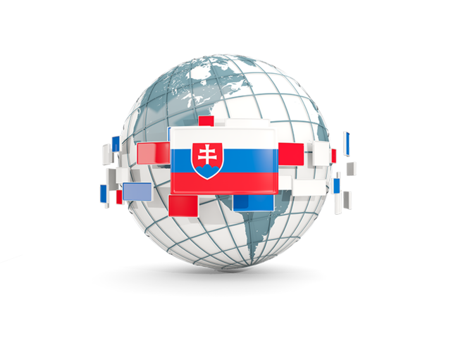 Globe with line of flags. Download flag icon of Slovakia at PNG format