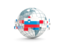 Slovenia. Globe with line of flags. Download icon.