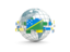 Solomon Islands. Globe with line of flags. Download icon.