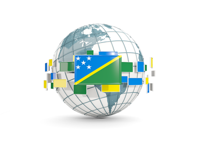 Globe with line of flags. Download flag icon of Solomon Islands at PNG format