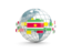 Suriname. Globe with line of flags. Download icon.