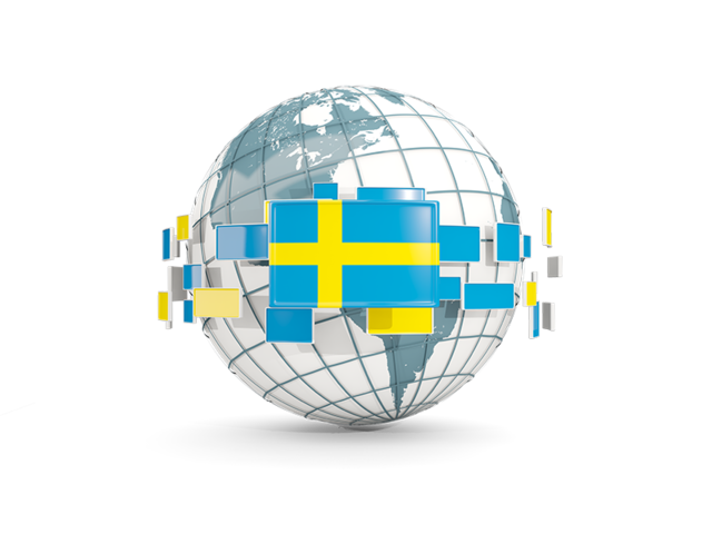 Globe with line of flags. Download flag icon of Sweden at PNG format