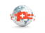 Switzerland. Globe with line of flags. Download icon.
