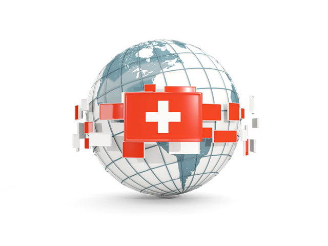 Globe with line of flags. Download flag icon of Switzerland at PNG format