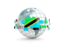 Tanzania. Globe with line of flags. Download icon.