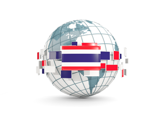 Globe with line of flags. Download flag icon of Thailand at PNG format