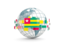 Togo. Globe with line of flags. Download icon.