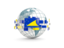 Tokelau. Globe with line of flags. Download icon.