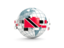 Trinidad and Tobago. Globe with line of flags. Download icon.