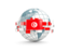 Tunisia. Globe with line of flags. Download icon.