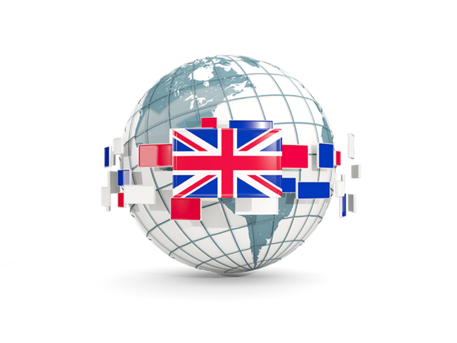 Globe with line of flags. Download flag icon of United Kingdom at PNG format