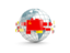 Soviet Union. Globe with line of flags. Download icon.