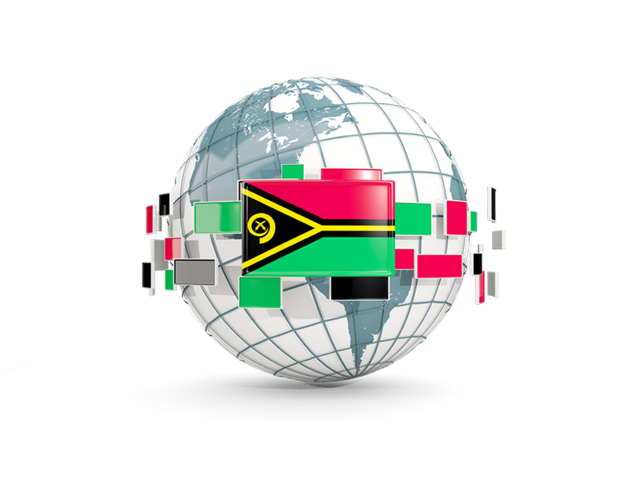 Globe with line of flags. Download flag icon of Vanuatu at PNG format